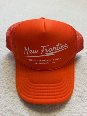 New Frontier Bright Orange Mesh Trucker Hat